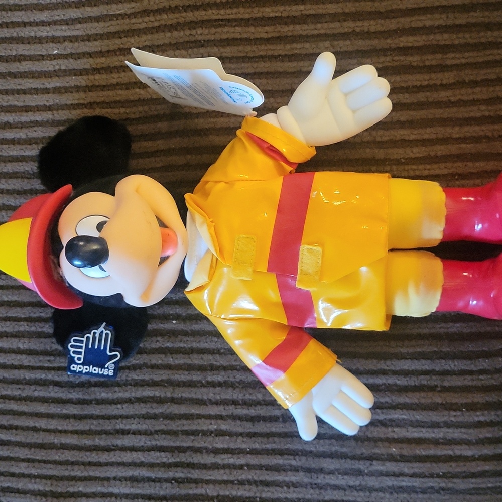 Vintage Mickey Mouse Plush Toy - Yellow and Red...still With Tags